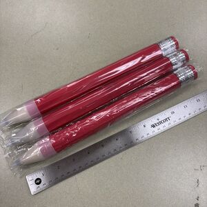 3x Giant Pencils Pink Wooden Pencil 12” Pencil Props Big Jumbo Eraser New